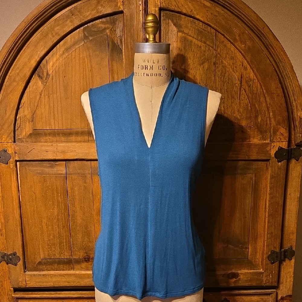 Soft Surroundings Blue Sleeveless Blouse